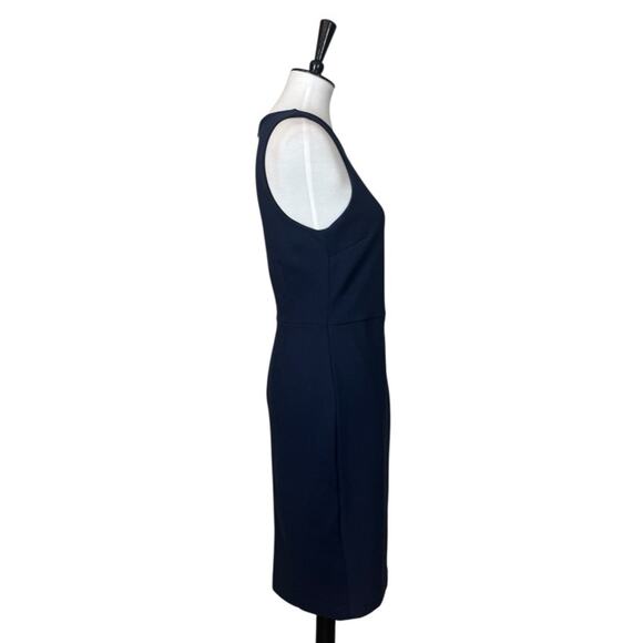 Banana Republic Sheath Dress Knot Front Sleeveless Navy Blue Women’s Size 8 - Picture 3 of 13
